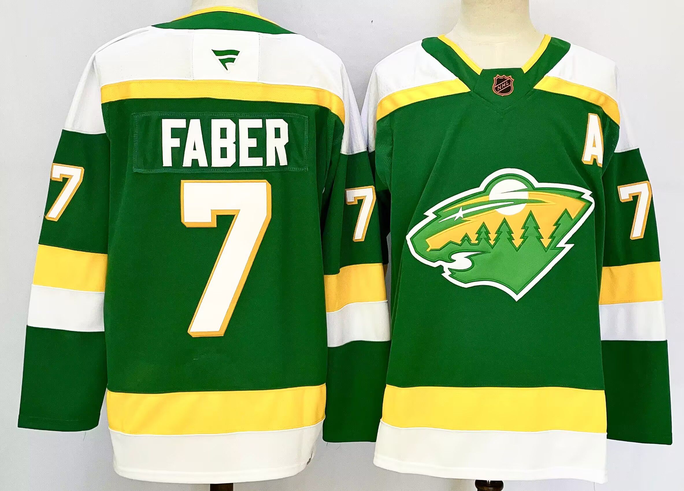 Men Minnesota Wild #7 Faber Green 2025 Home Premier Player NHL Jersey style 1